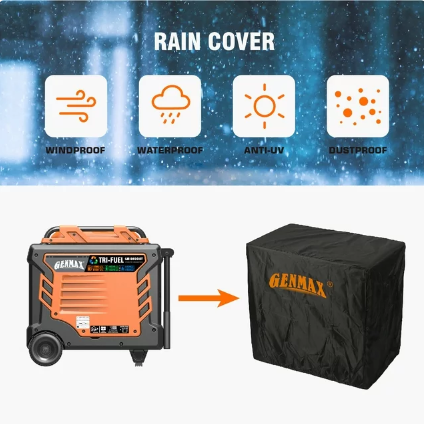 GENMAX GM10500iETC Tri Fuel Inverter Generator,10500-Watt 458cc Tri Fuel Gas oline Propane Natural Gas Portable 50A Generator with Remote Start,Ideal for Home backup power.EPA &CARB Compliant