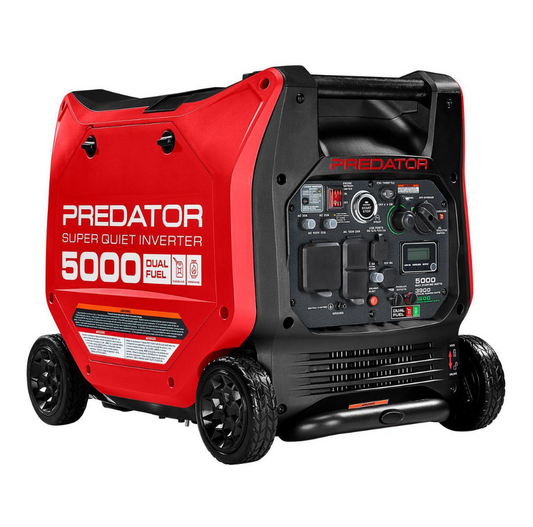 PREDATOR 5000 Watt Dual-Fuel SUPER QUIET Inverter Generator with Remote Start an